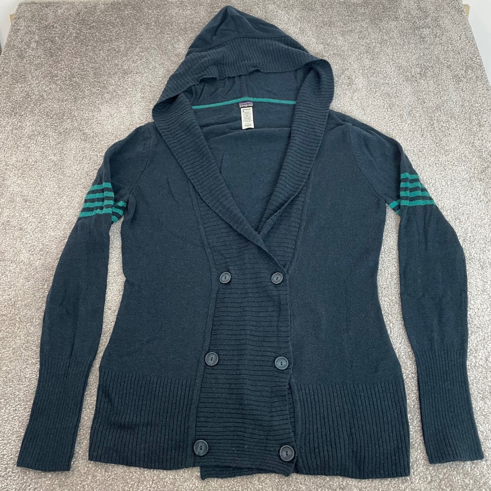 Patagonia Cardigan Womens Extra Large Lambswool Blend Hooded Pescadera Hoody